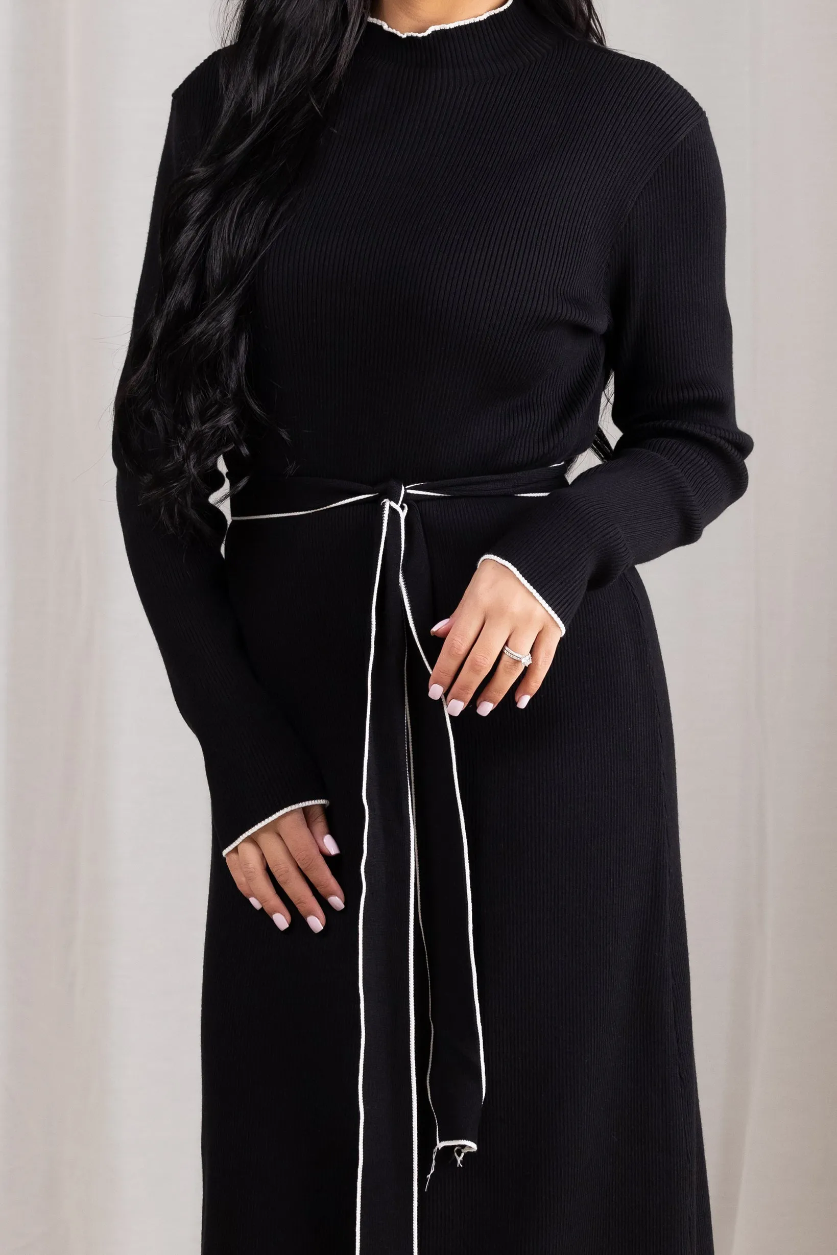 Claudelle Piping Knit Dress