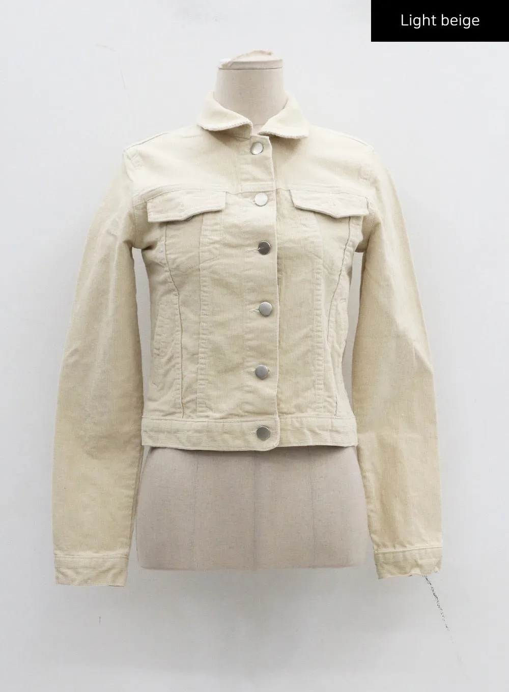 Cotton Blend Button Cropped Jacket CJ303