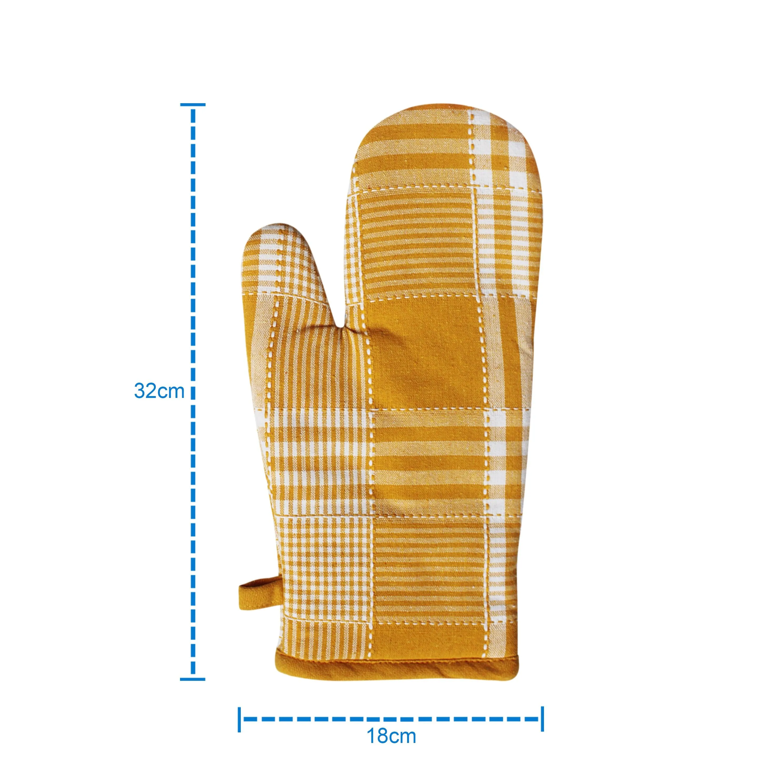 Cotton Track Dobby Yellow Oven Gloves Pack Of 2