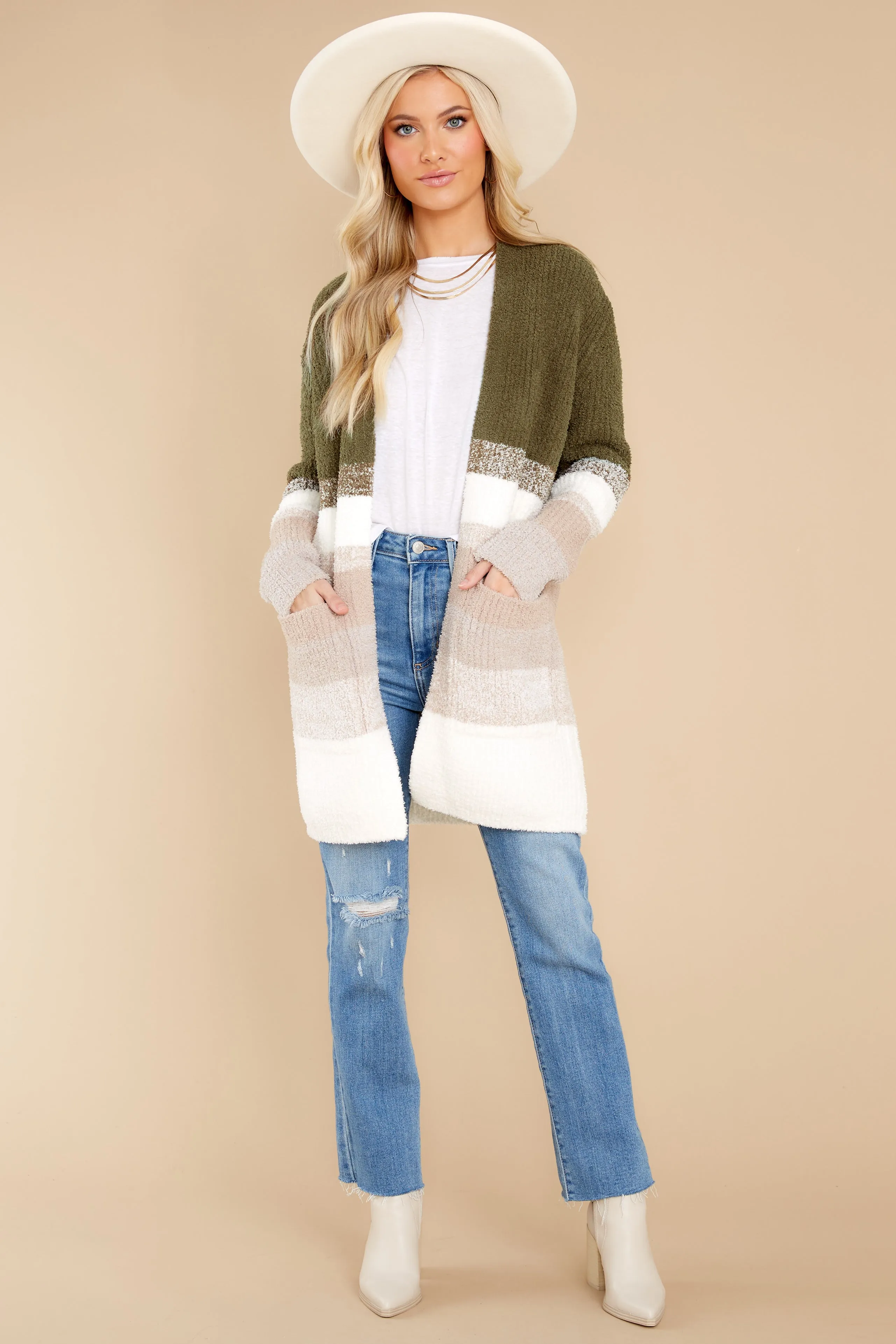 CozyChic® Thyme Multi Sunset Boyfriend Cardigan