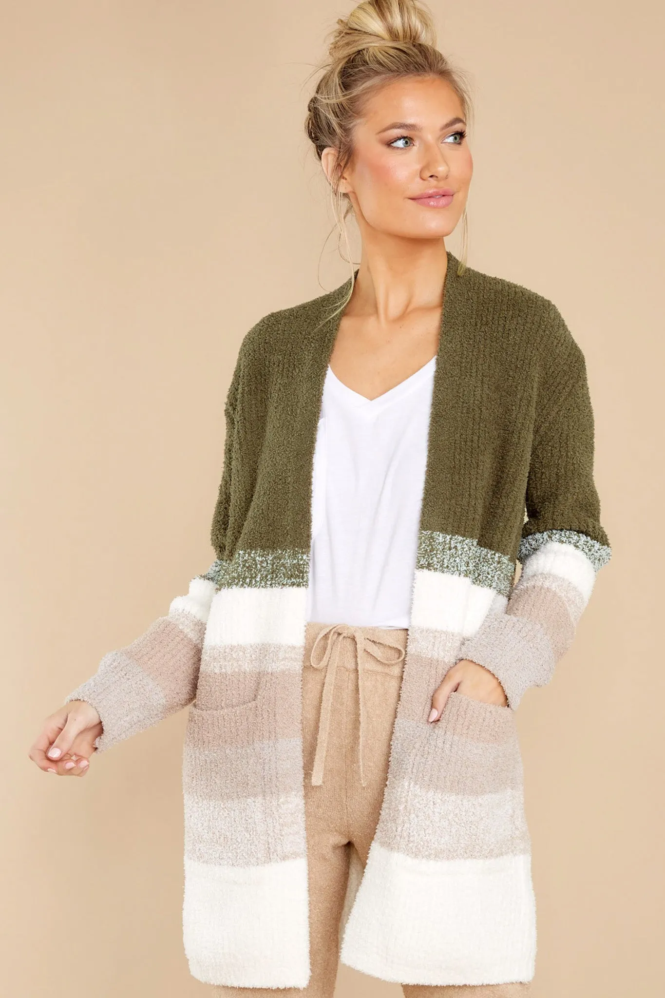 CozyChic® Thyme Multi Sunset Boyfriend Cardigan