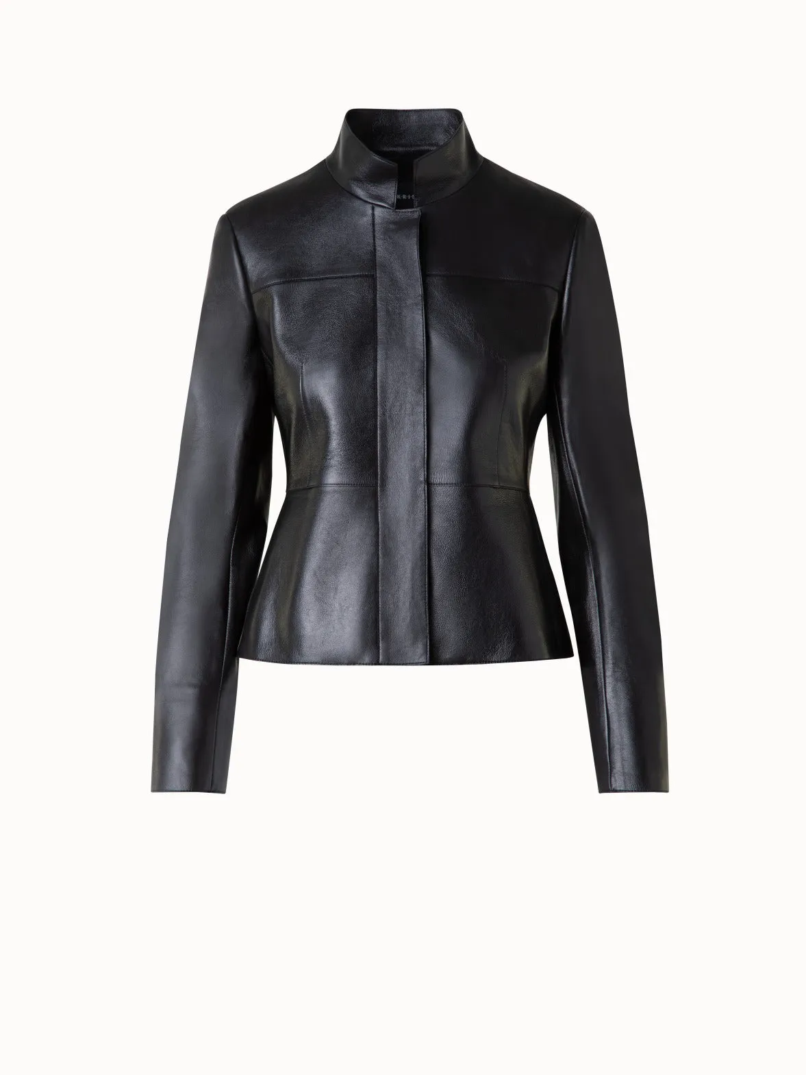 Cropped Jacket in Lacquered Leather