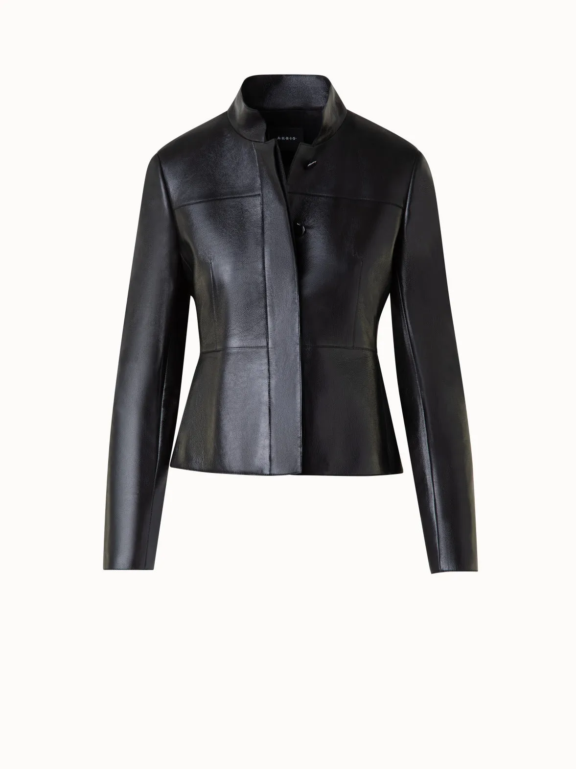 Cropped Jacket in Lacquered Leather