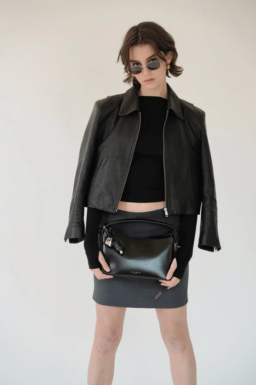 Cropped Leather Jacket (Final Sale)