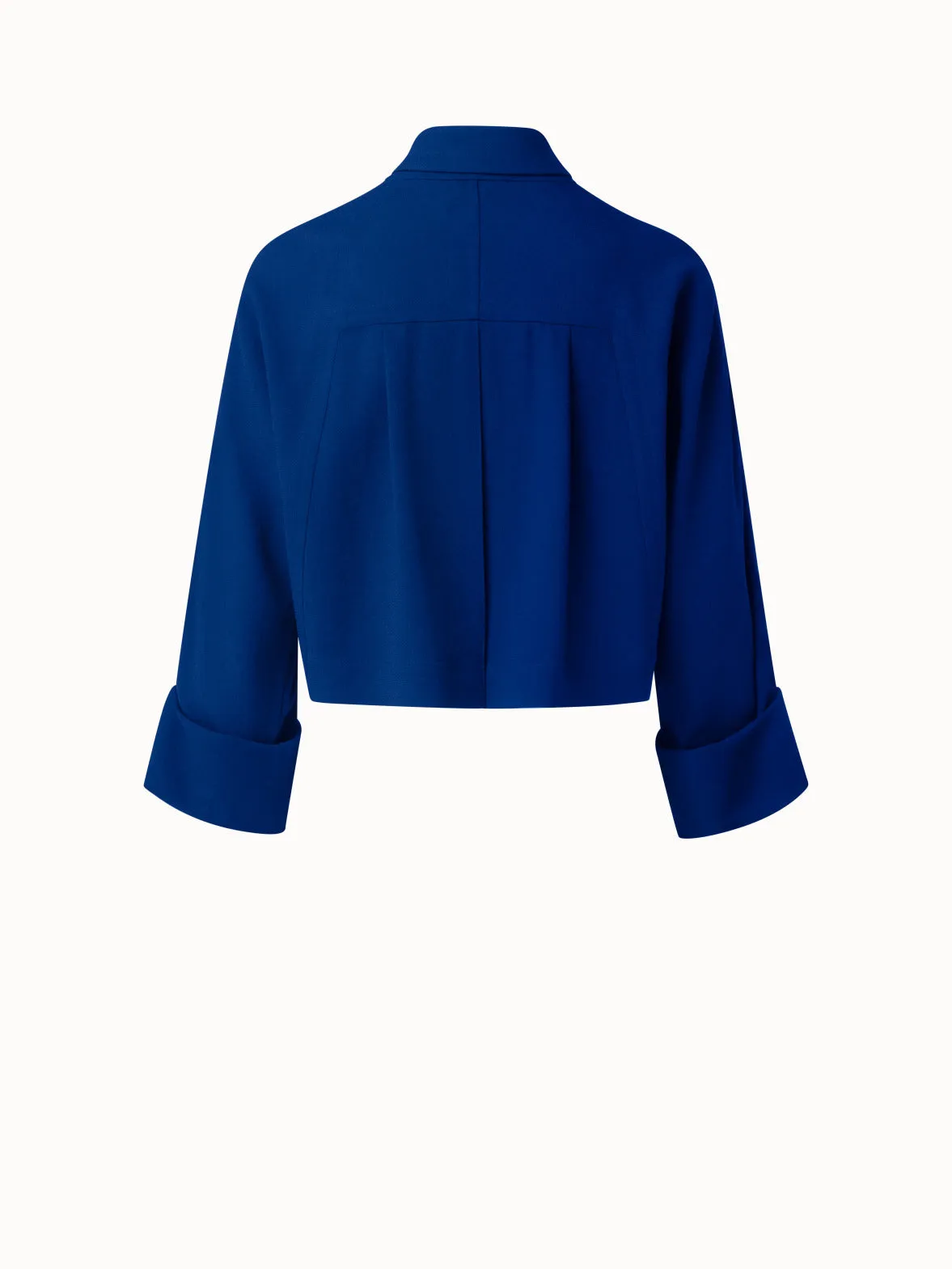 Cropped Wool Crêpe Shirt Jacket