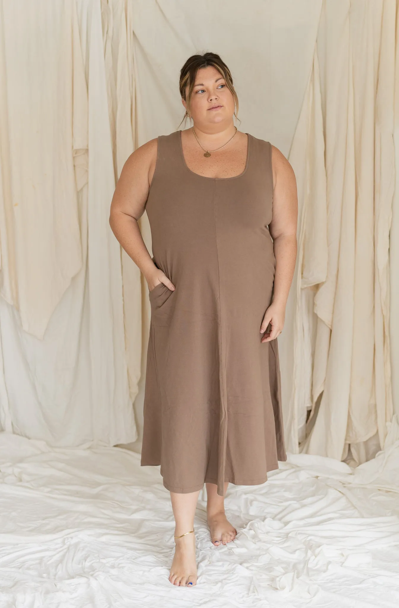 Cruise Midi Dress - Dark Umber