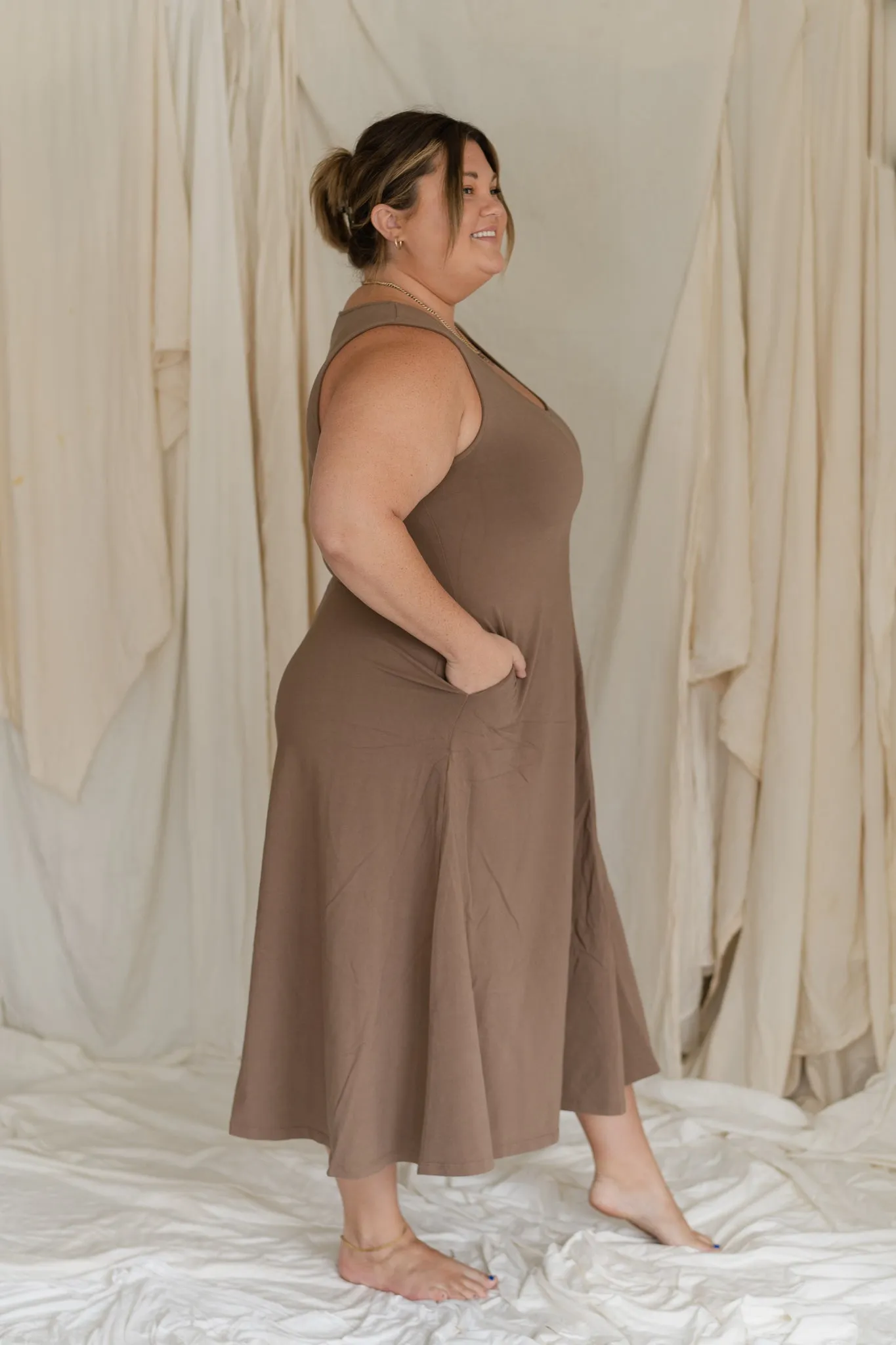 Cruise Midi Dress - Dark Umber