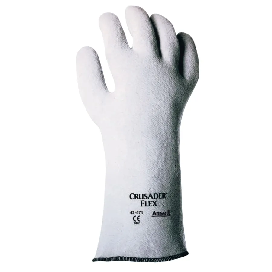 CRUSADER 42-474 14" GAUNTLET SLIP-ON STYLE - 42-474 High Heat Gloves, Light Gray