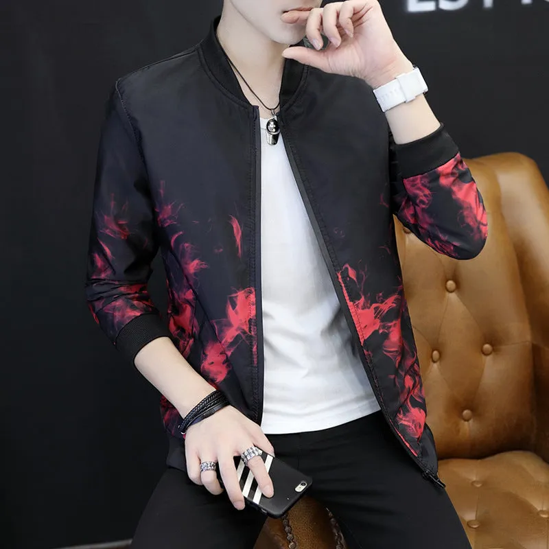 Cultivate One's Morality Collar Printed Coat Jackets Men