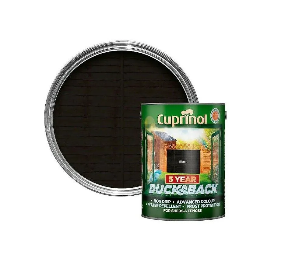 Cuprinol 5 Year Ducksback Exterior Woodcare - Black 5 Litre