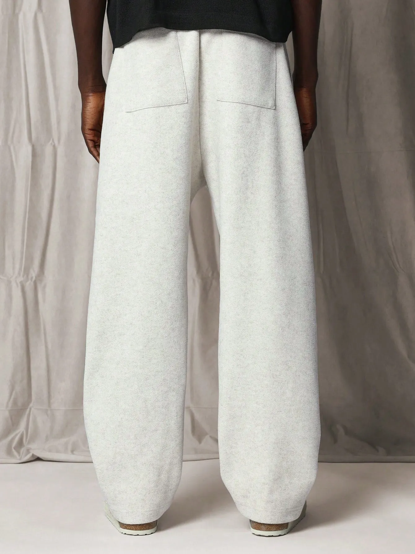 Drop Crotch Pull On Sweatpants With Applique Embroidery