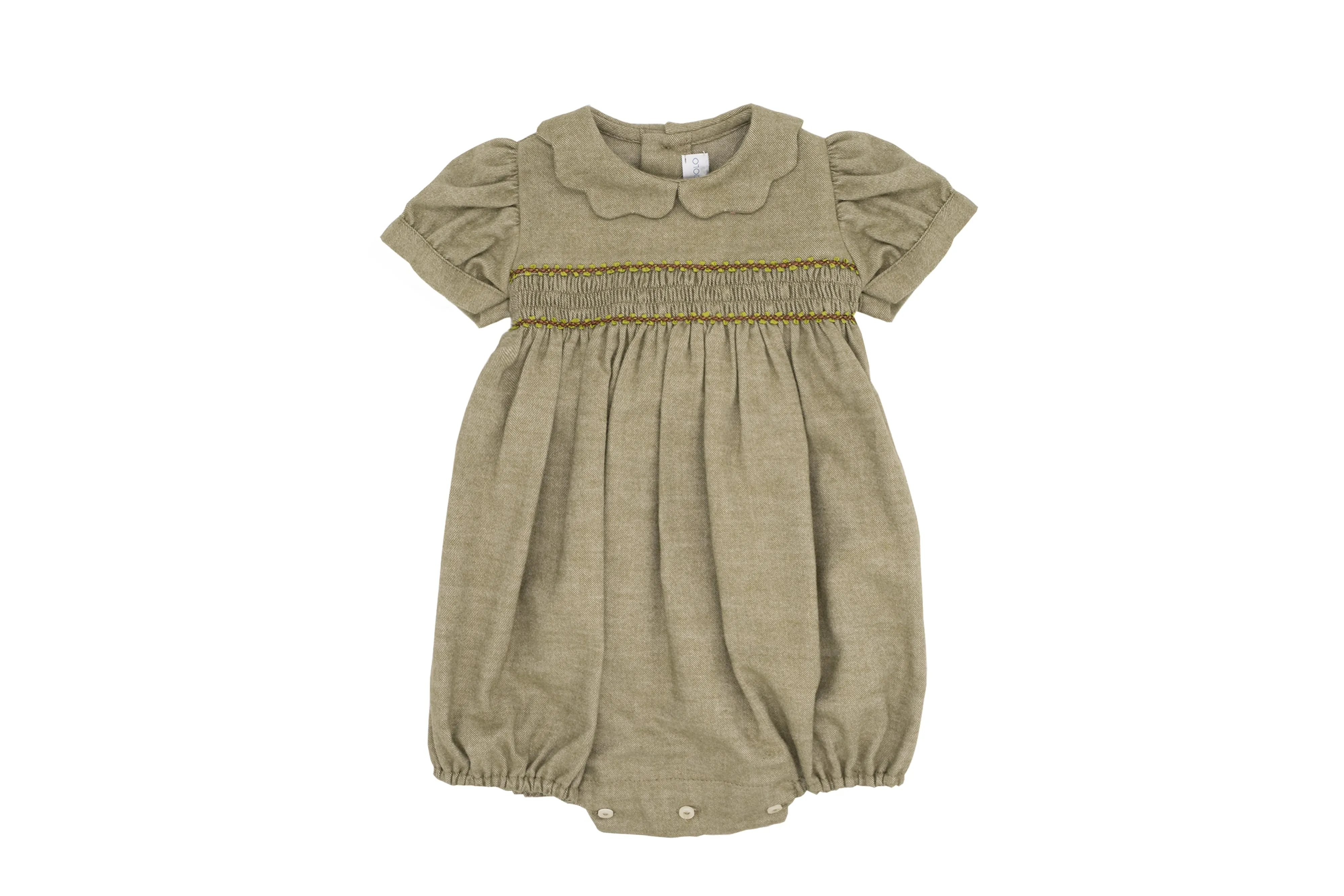 Elena Smock Romper - Green