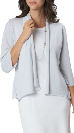 Elsa Shimmery Jacket Cardigan - Silver White