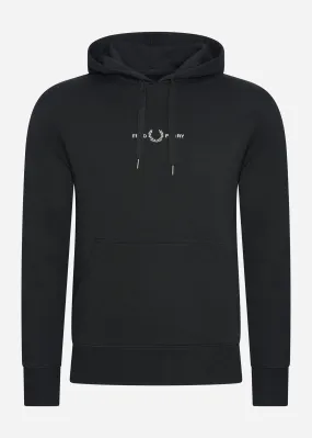 Embroidered hooded sweatshirt - black