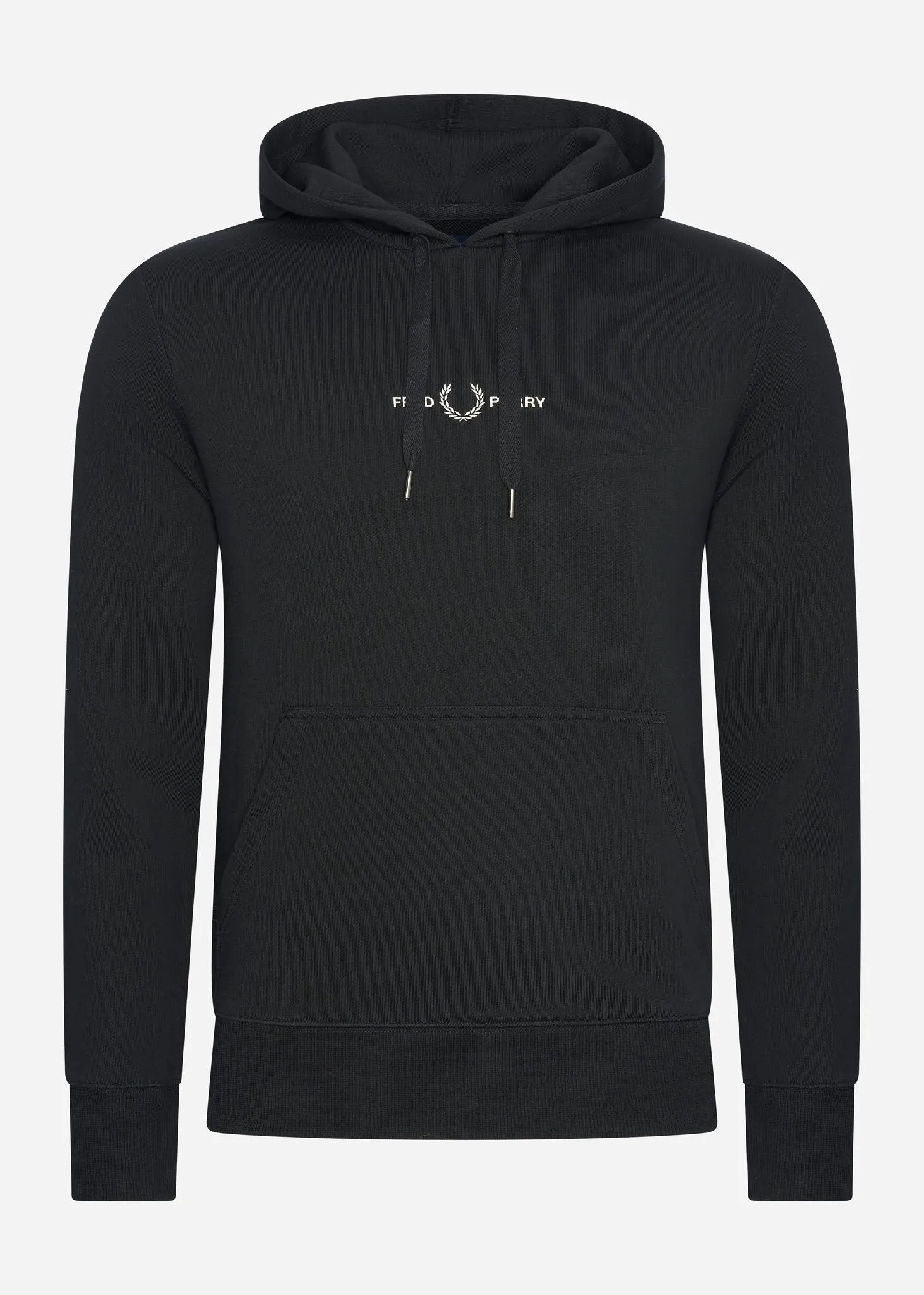 Embroidered hooded sweatshirt - black