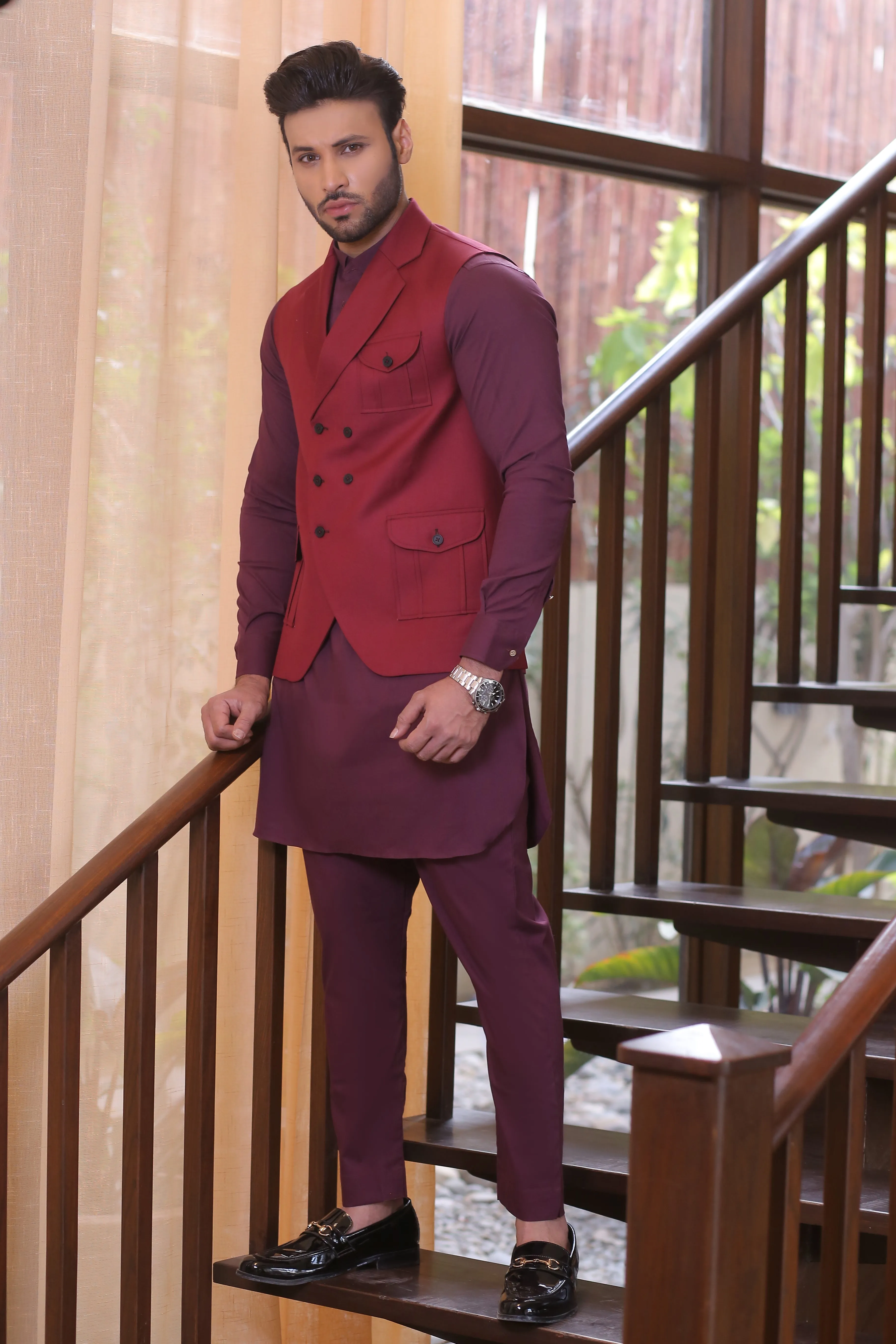 ER  WC 1052 Maroon Waist Coat