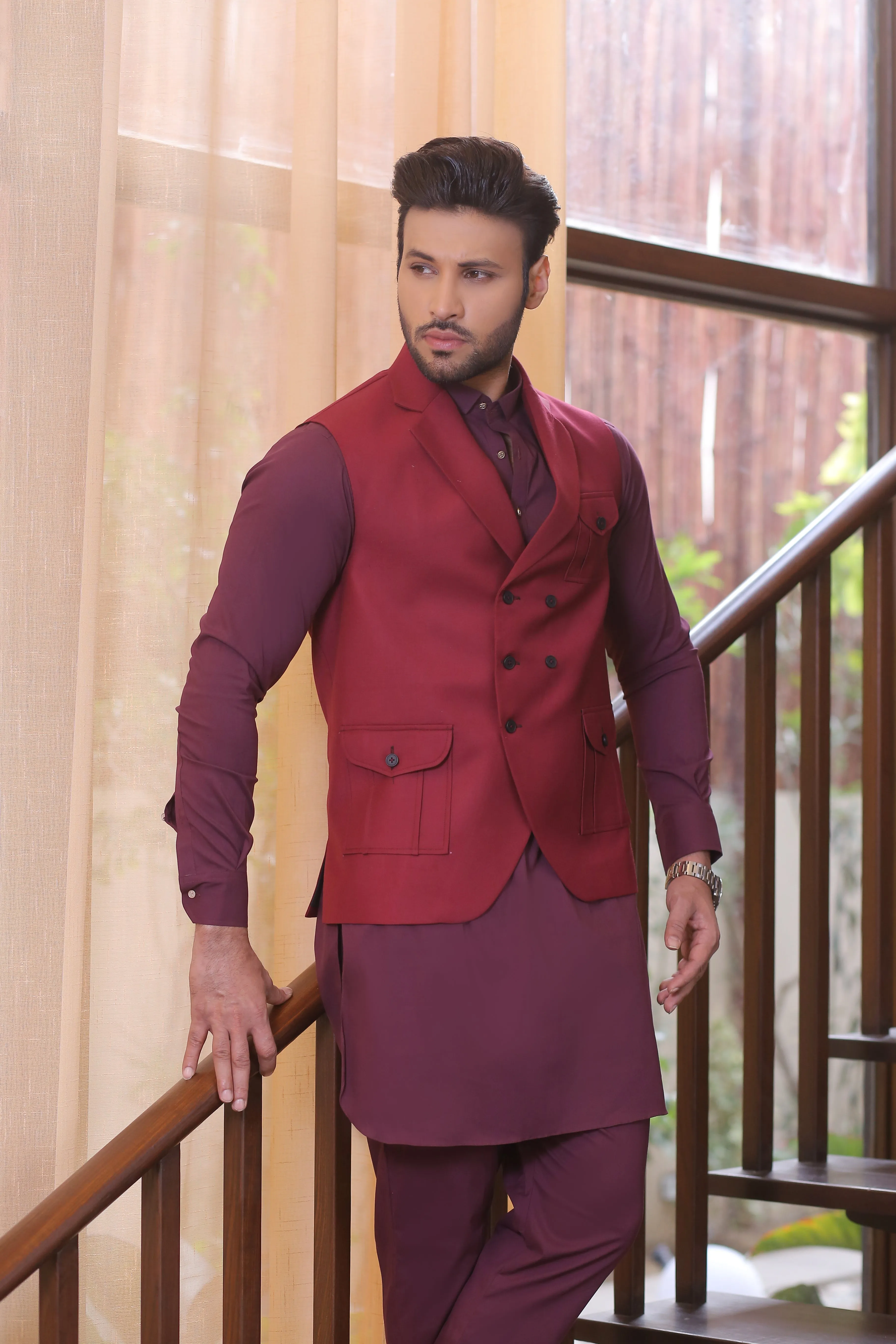 ER  WC 1052 Maroon Waist Coat