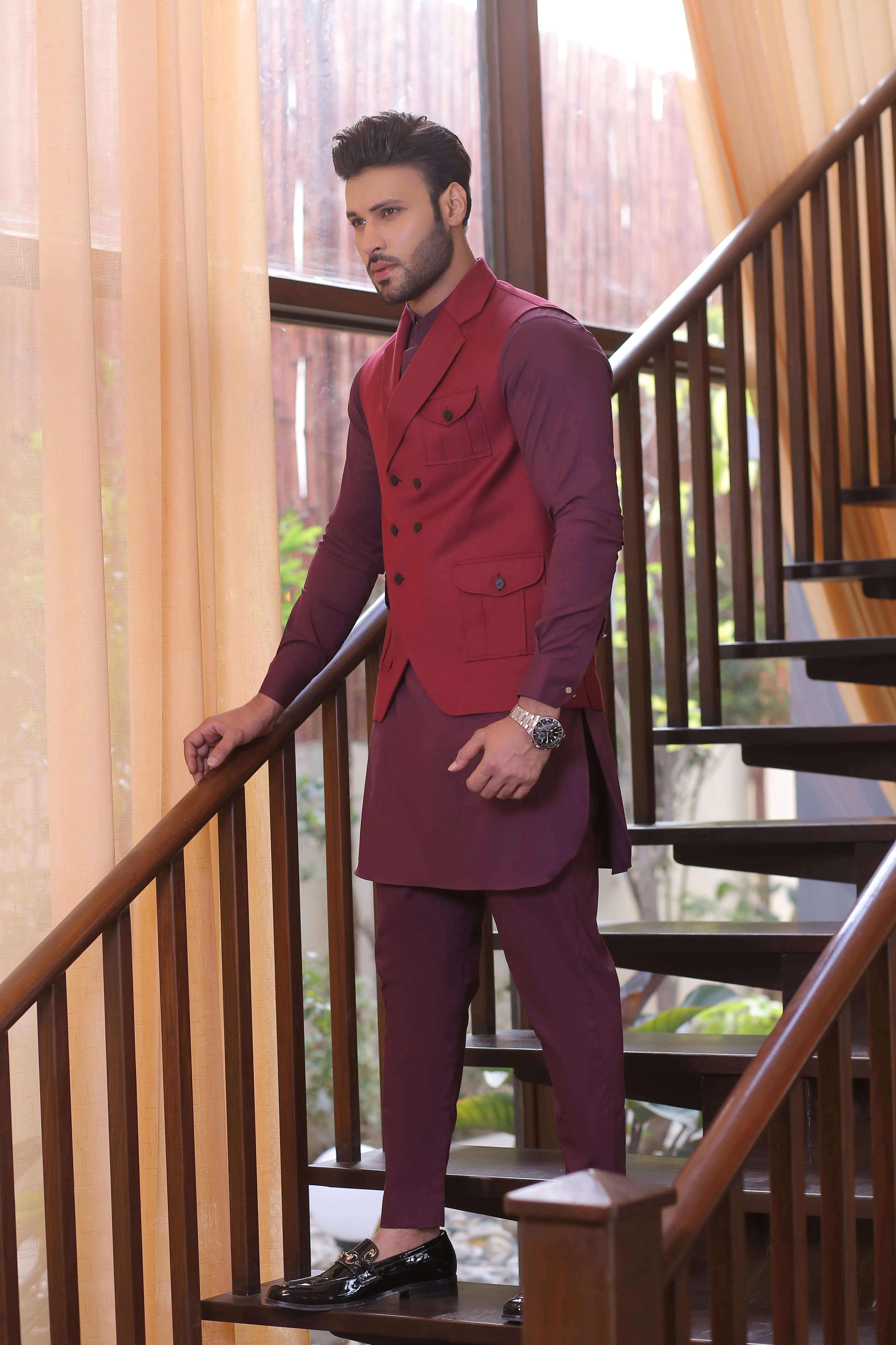 ER  WC 1052 Maroon Waist Coat