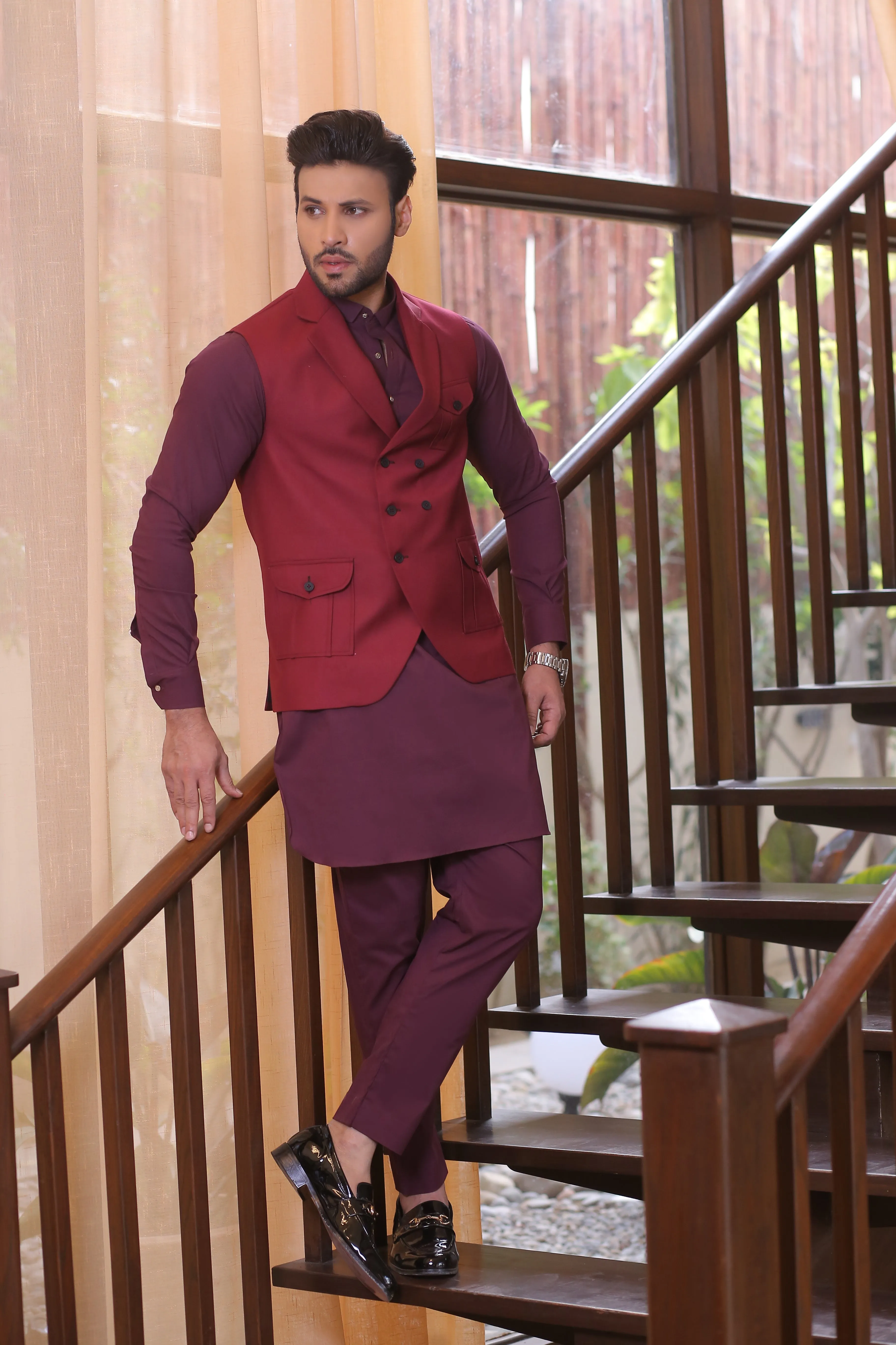 ER  WC 1052 Maroon Waist Coat