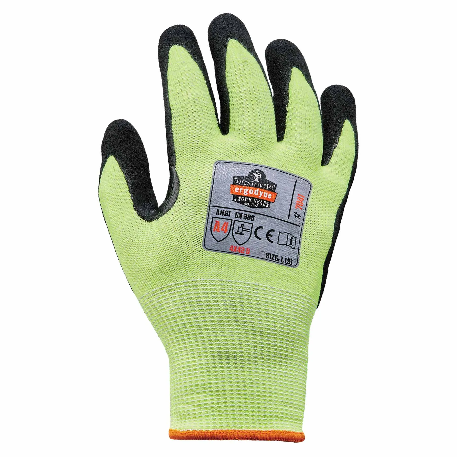 Ergodyne 17814 7041 L Lime ANSI A4 Nitrile-Coated CR Gloves