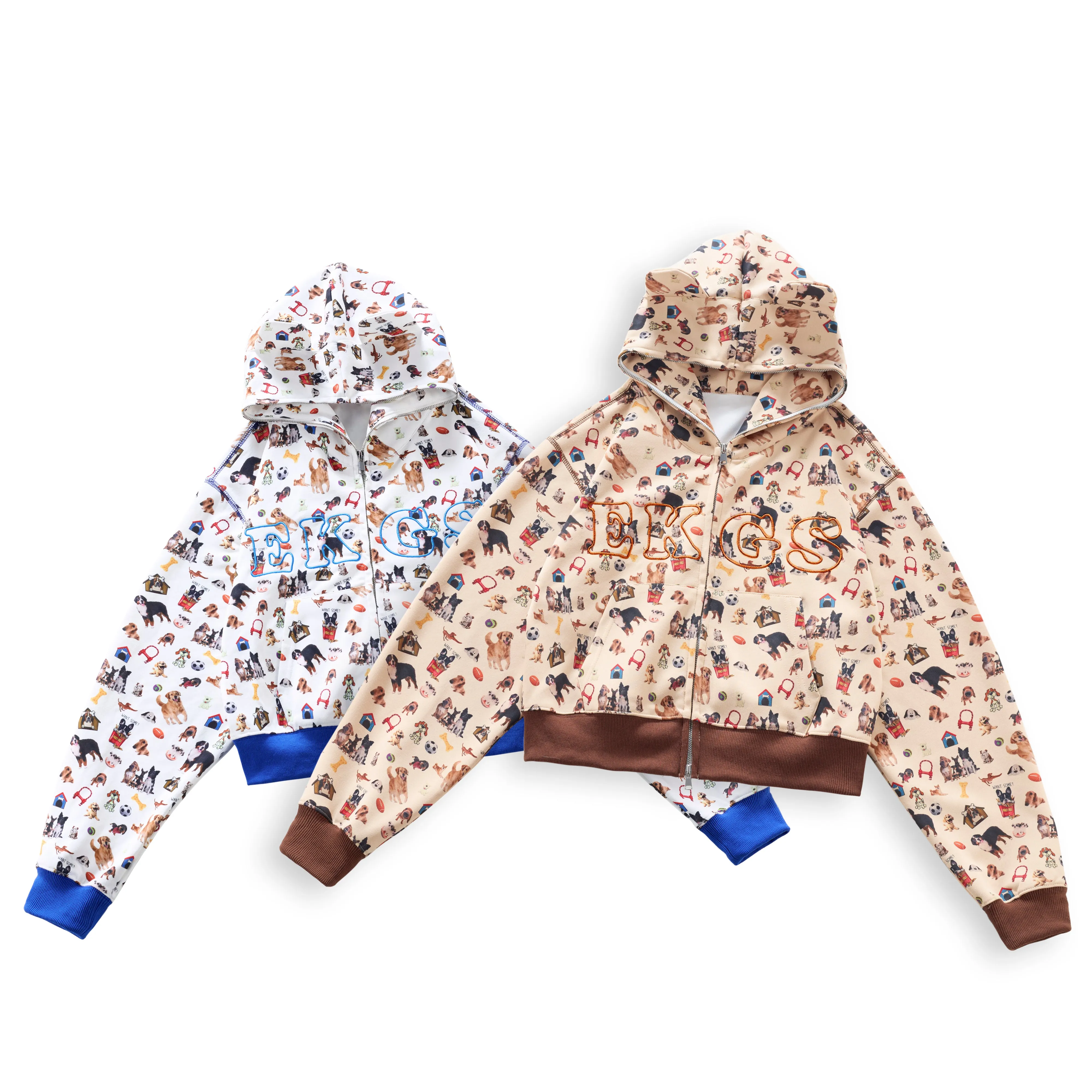 Faire Echo Loose Fit Dog Print Coat