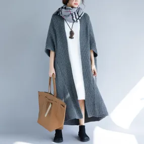 Fall Batwing Sleeves Long Knitting Overcoat