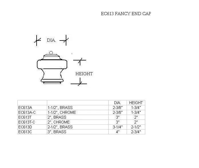 Fancy End Cap for 2" Tubing