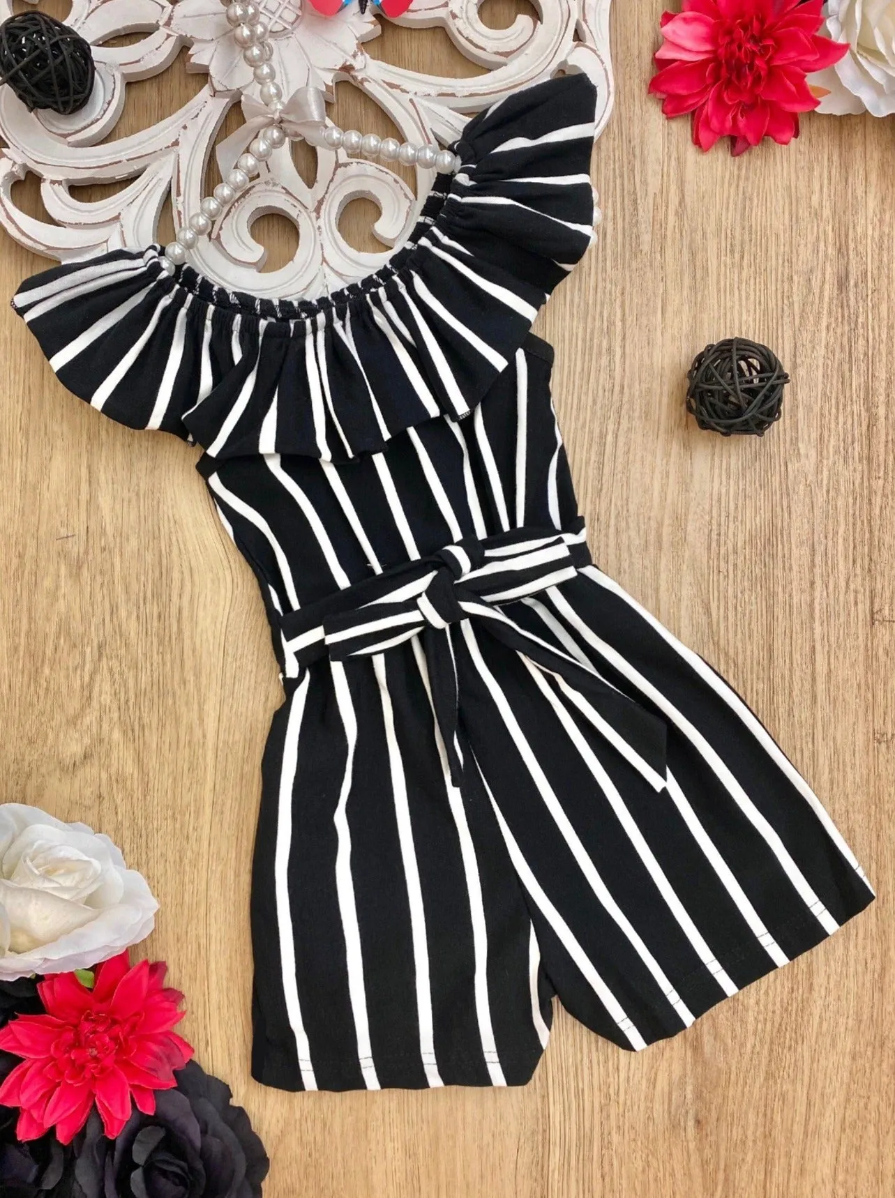 Fashion Fun Striped Ruffle Romper