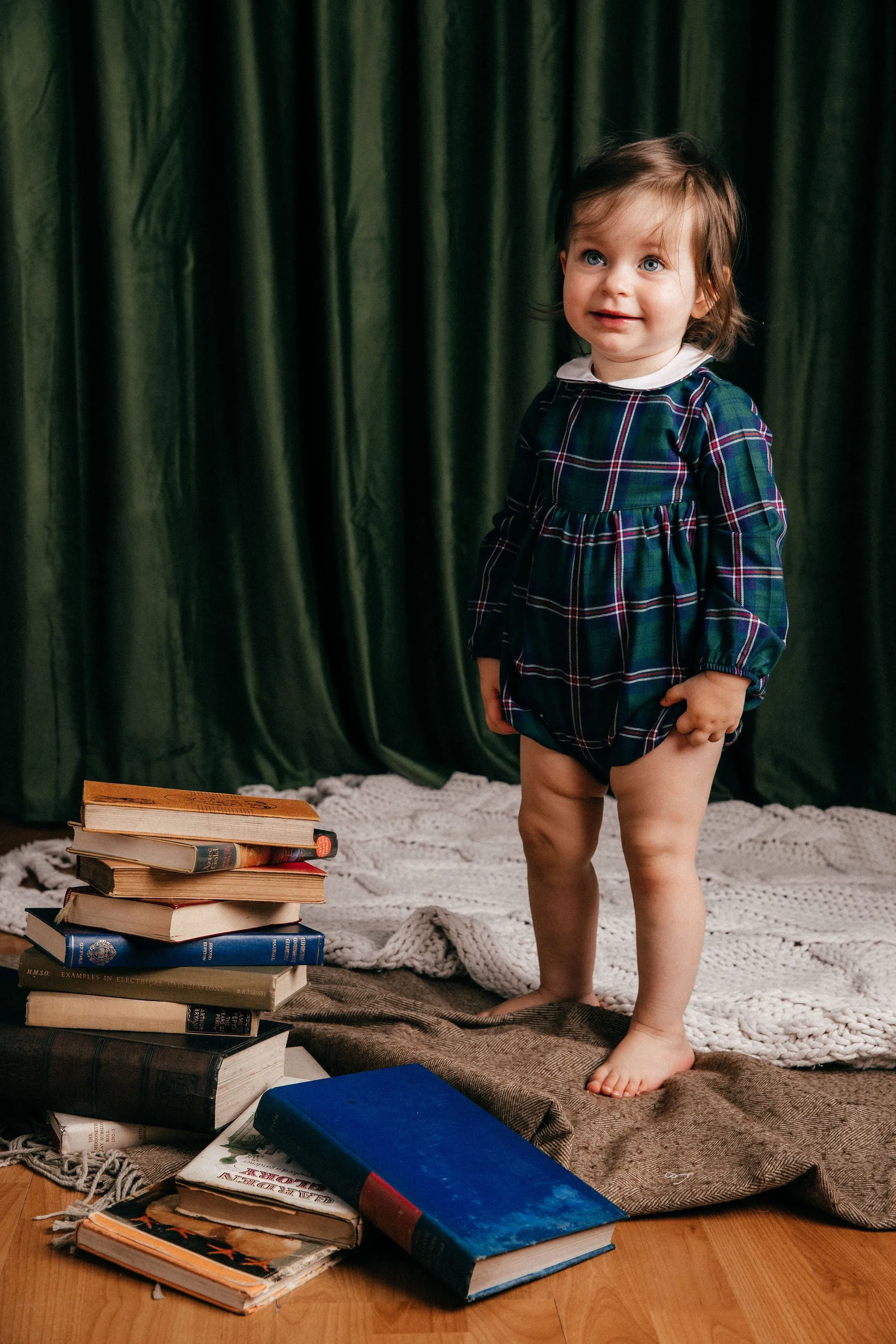 Fiaba Romper - Blue Tartan