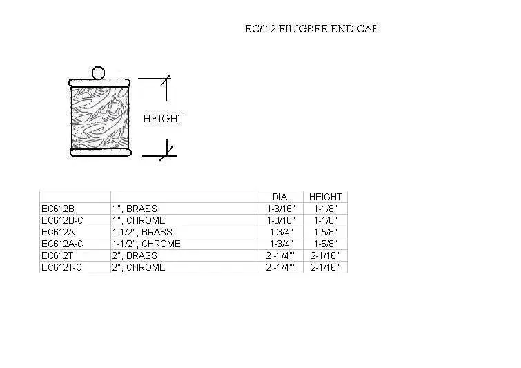 Filigree End Cap for 2" Tubing