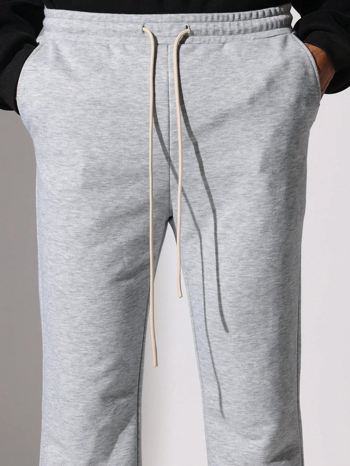 Flare Fit Summer Weight Loopback Essential Sweatpants With Split Hem & Drawstrings