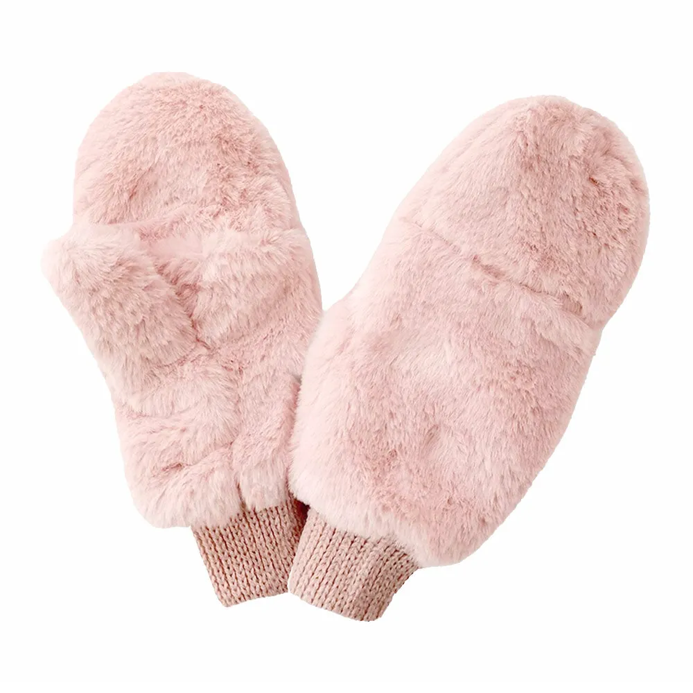 Fur Convertible Mittens