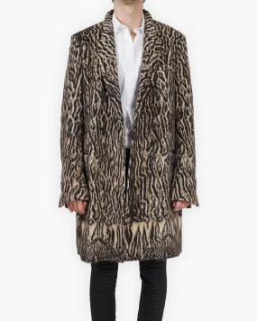 FW15 Double Breasted Overcoat in Leopard Alpaca Mohair