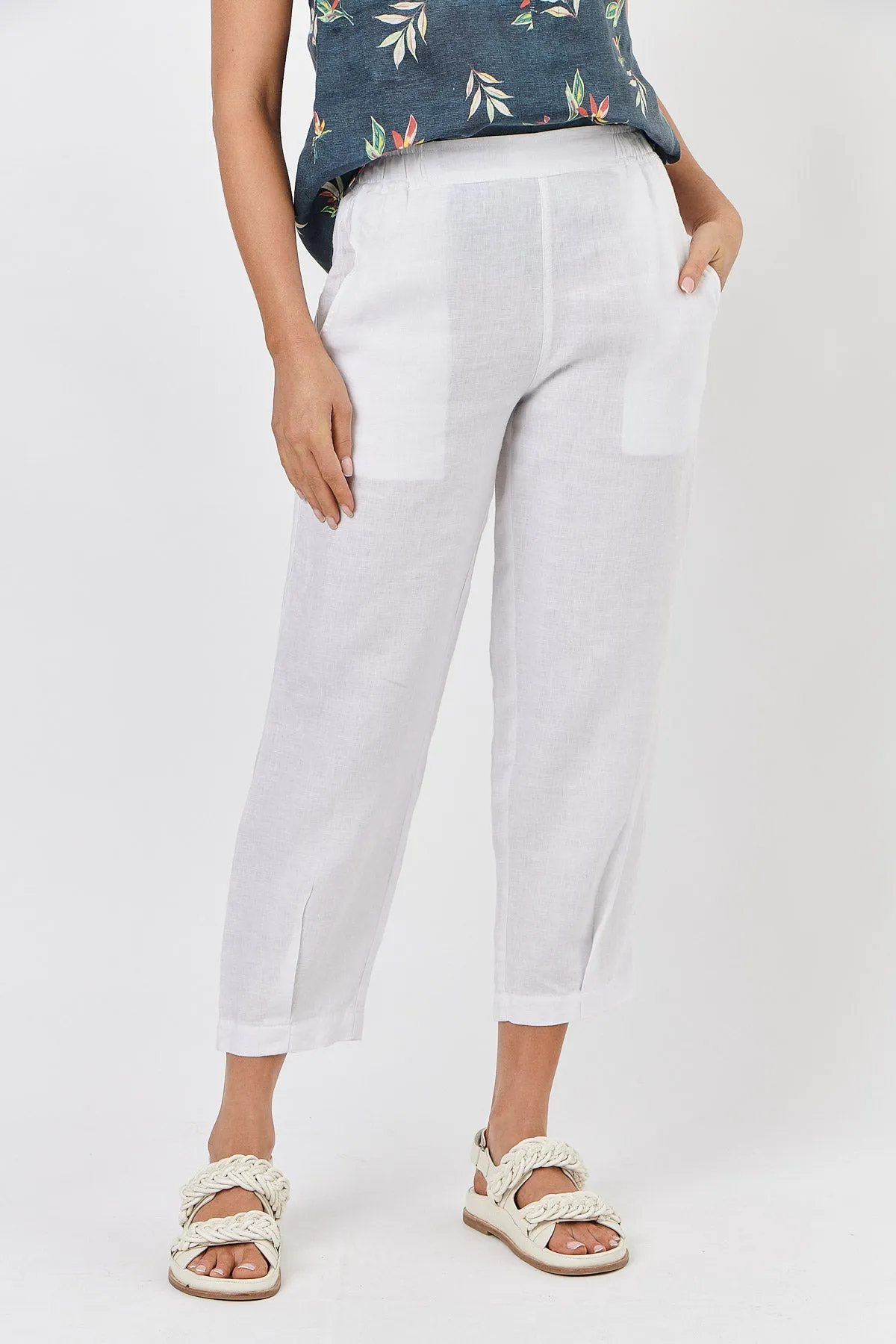 GA464 Linen Pants in White