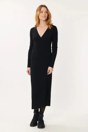 Gavina surplice Dress- Black