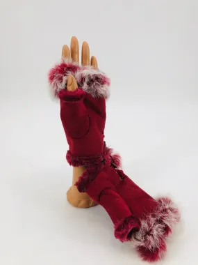 Genuine Rabbit Fingerless Gloves - Multiple Colors