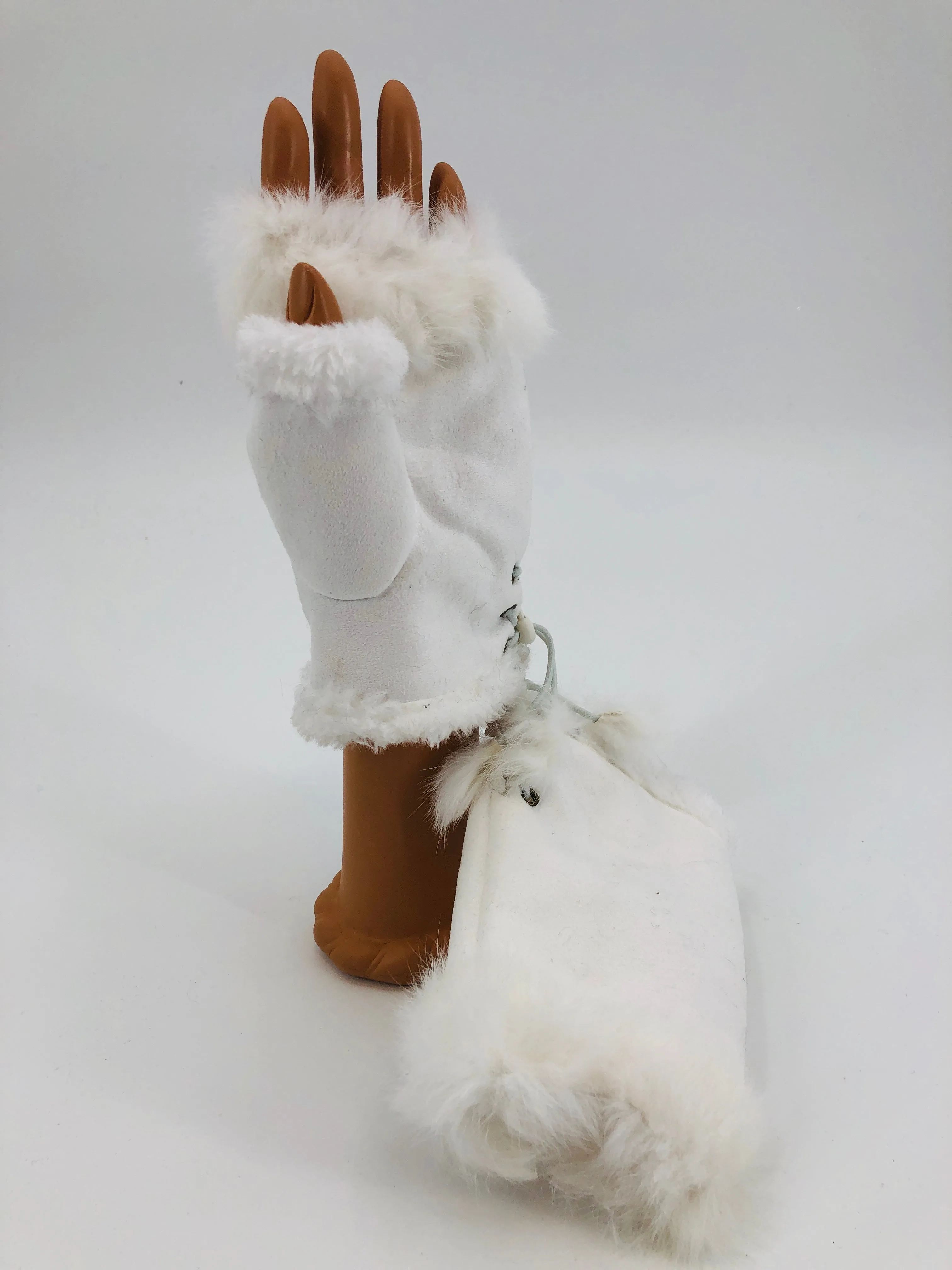 Genuine Rabbit Fingerless Gloves - Multiple Colors