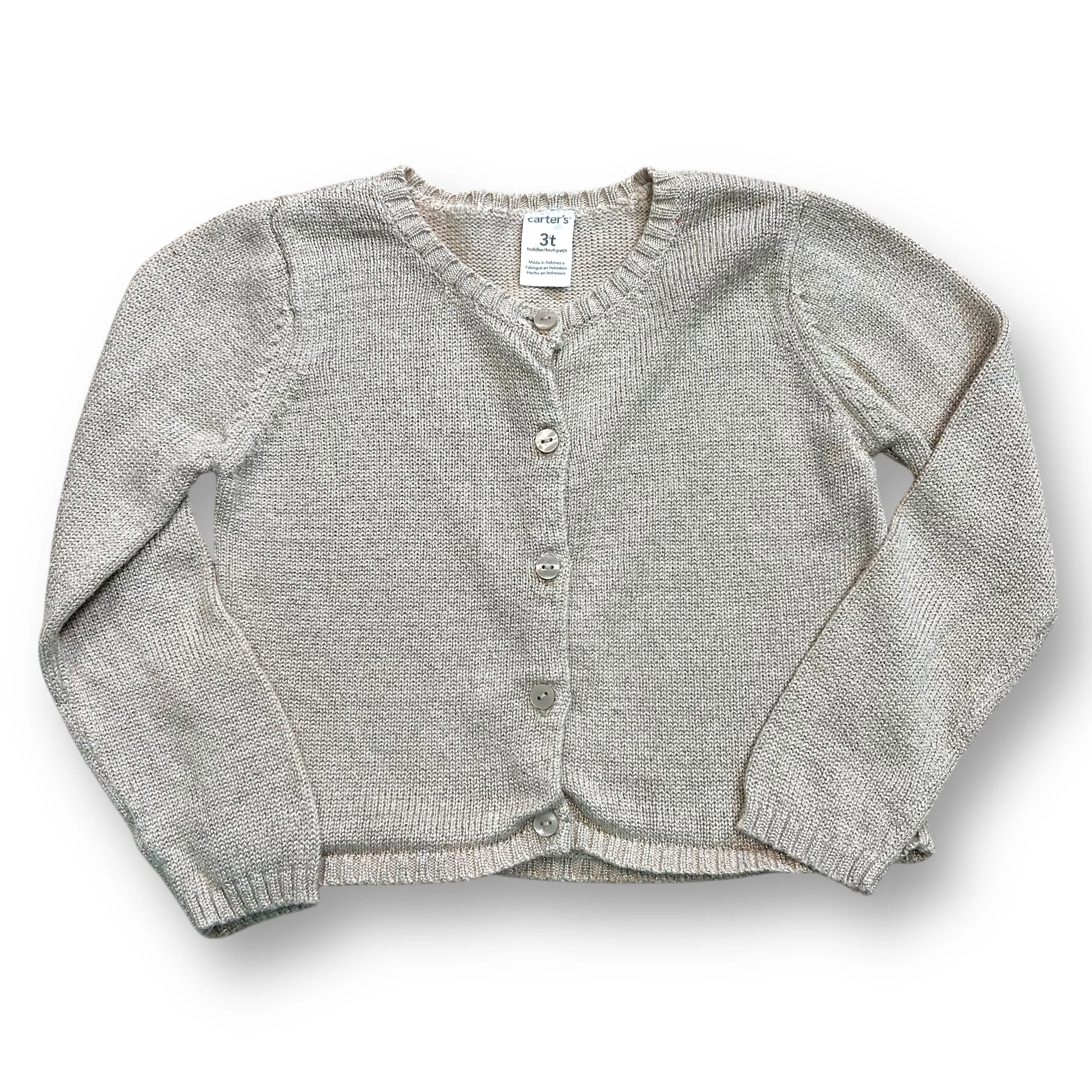 Girls Carter's Size 3T Shimmery Gold Dressy Cardigan Sweater