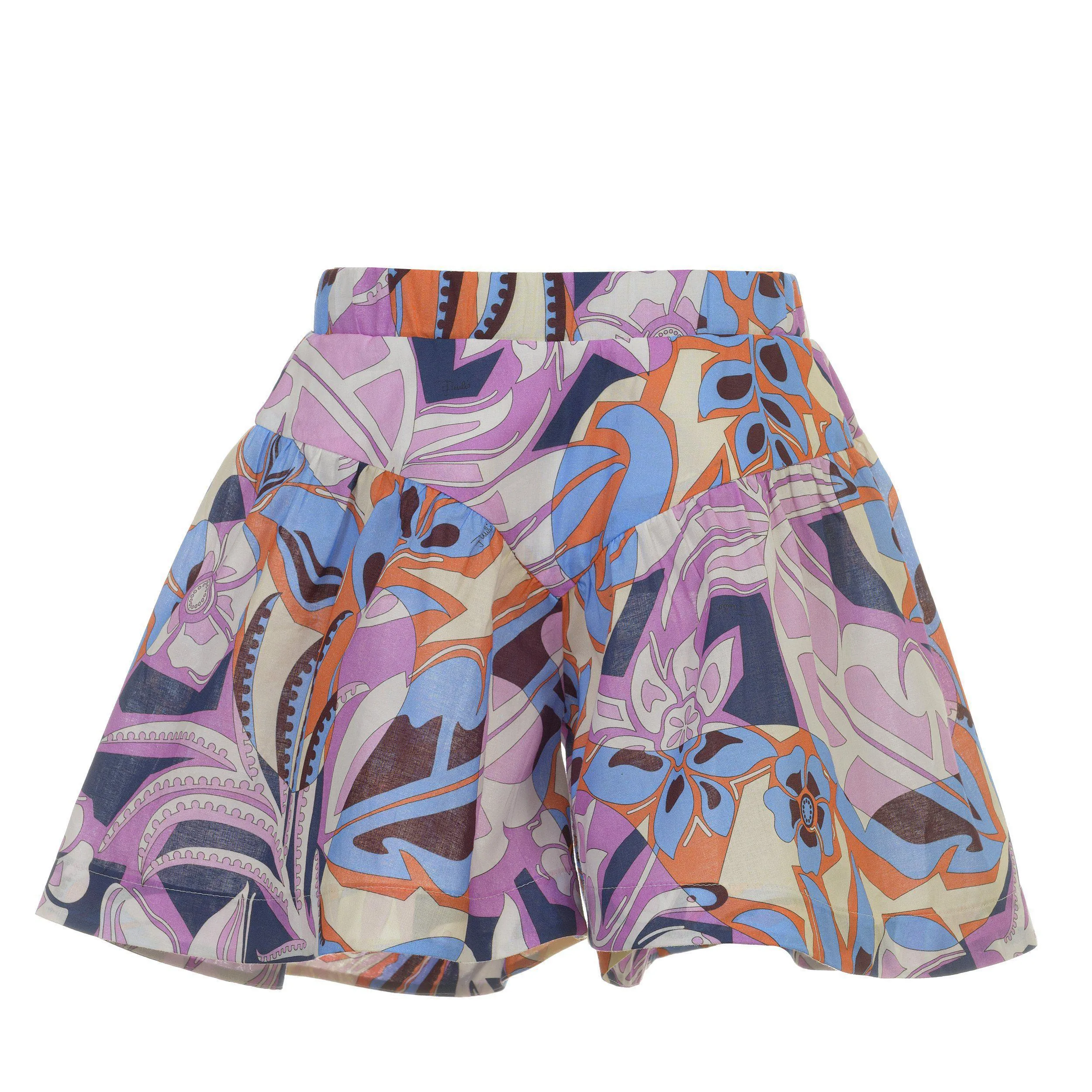 Girls Purple Patterned Short