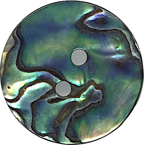 Greens & Blues Vivid Abalone 7/8" Button #0036