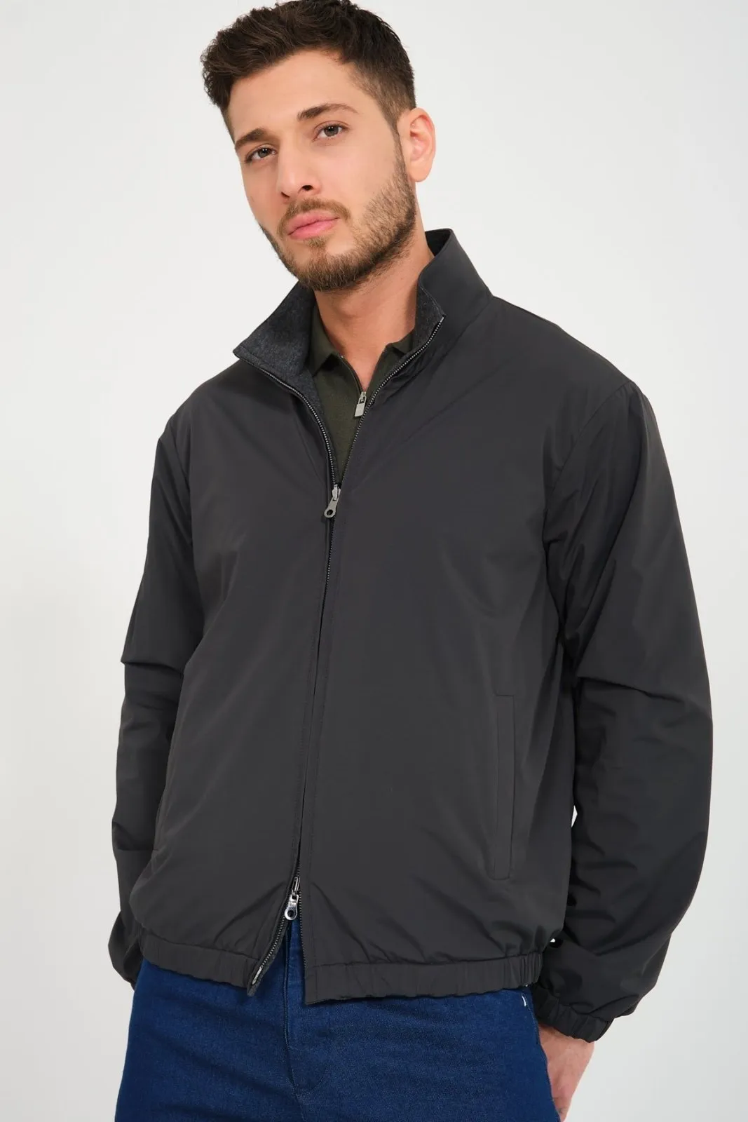 Grey Double Face Waterproof Jacket