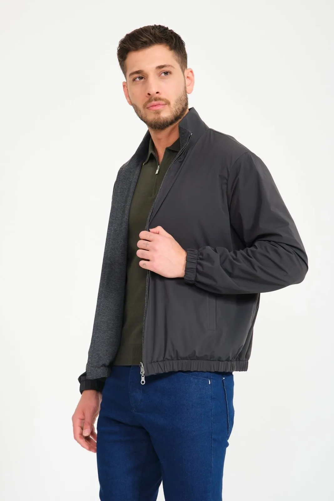 Grey Double Face Waterproof Jacket