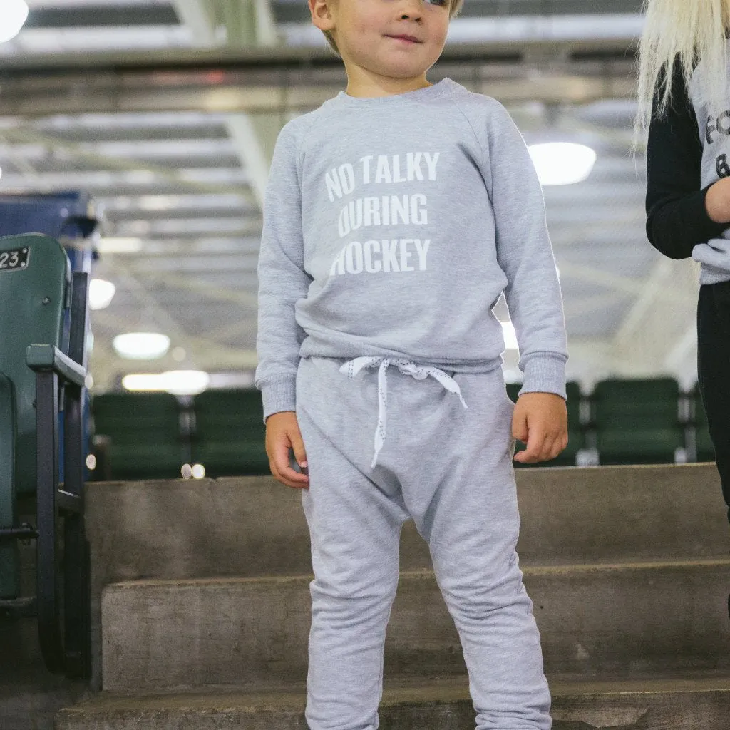 GREY JOGGERS HOCKEY LACES