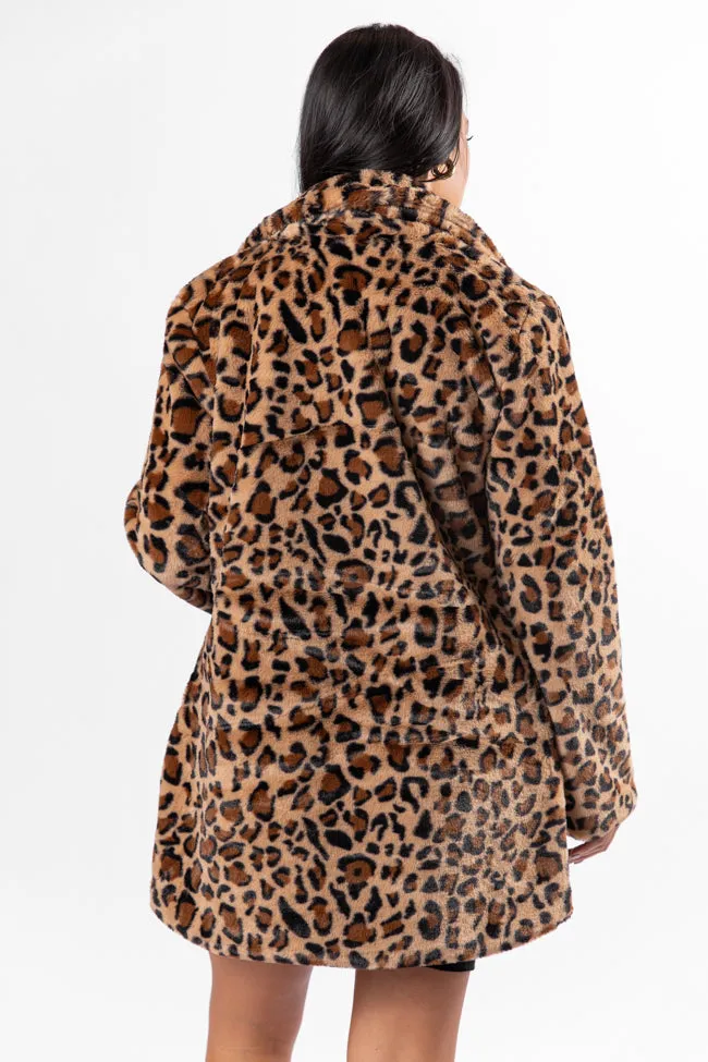 I Won't Give Up Brown Leopard Fur Coat FINAL SALE