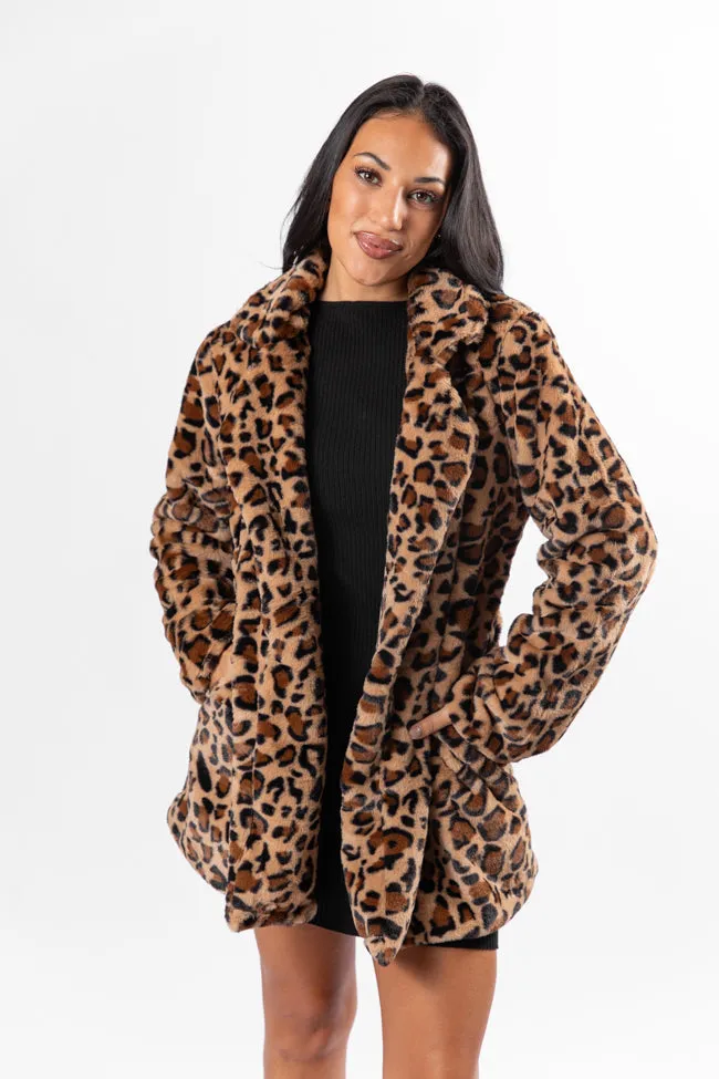 I Won't Give Up Brown Leopard Fur Coat FINAL SALE