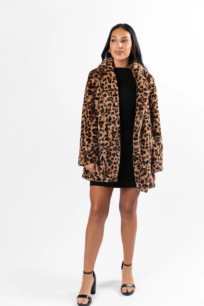 I Won't Give Up Brown Leopard Fur Coat FINAL SALE