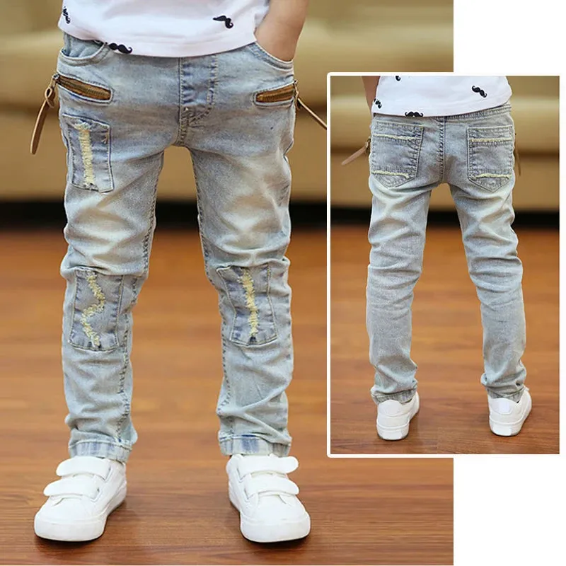 IENENS Kids Boys Jeans Baby Clothes Classic Pants Children Denim Clothing Infant Boy Casual Bowboy Bottoms Trousers  4-11 Years