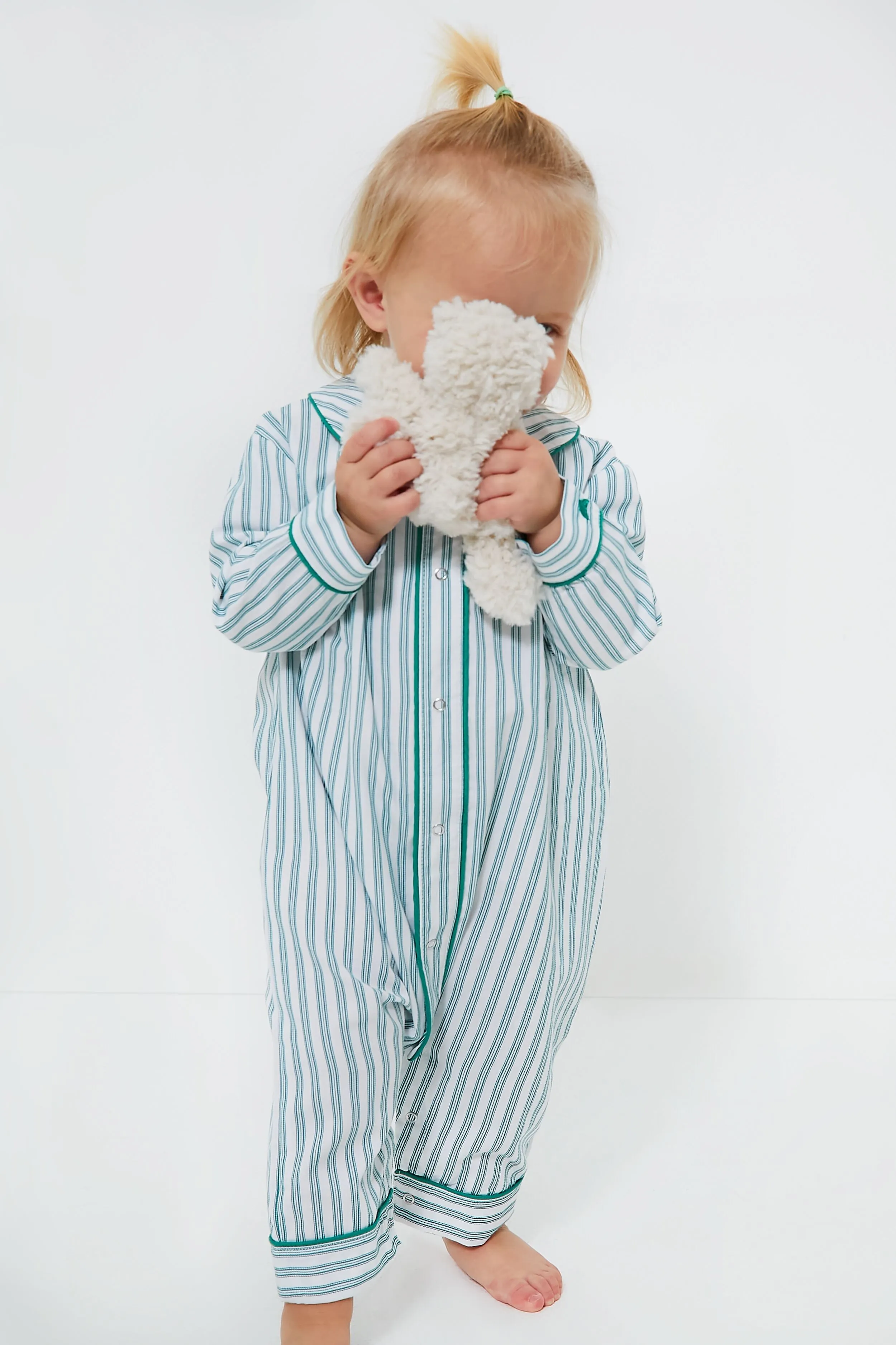 Infant Emerald Ticking Cambridge Romper