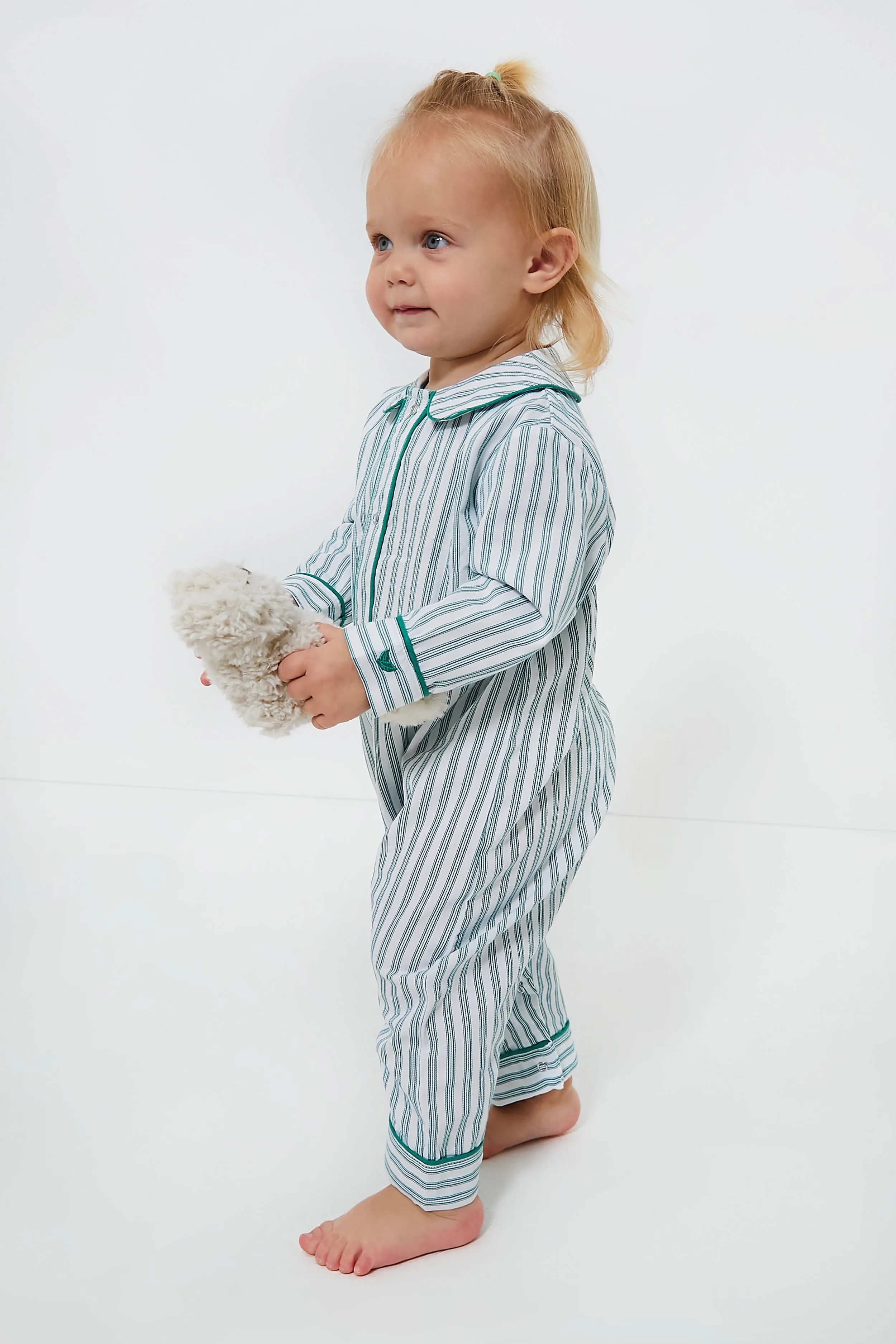 Infant Emerald Ticking Cambridge Romper