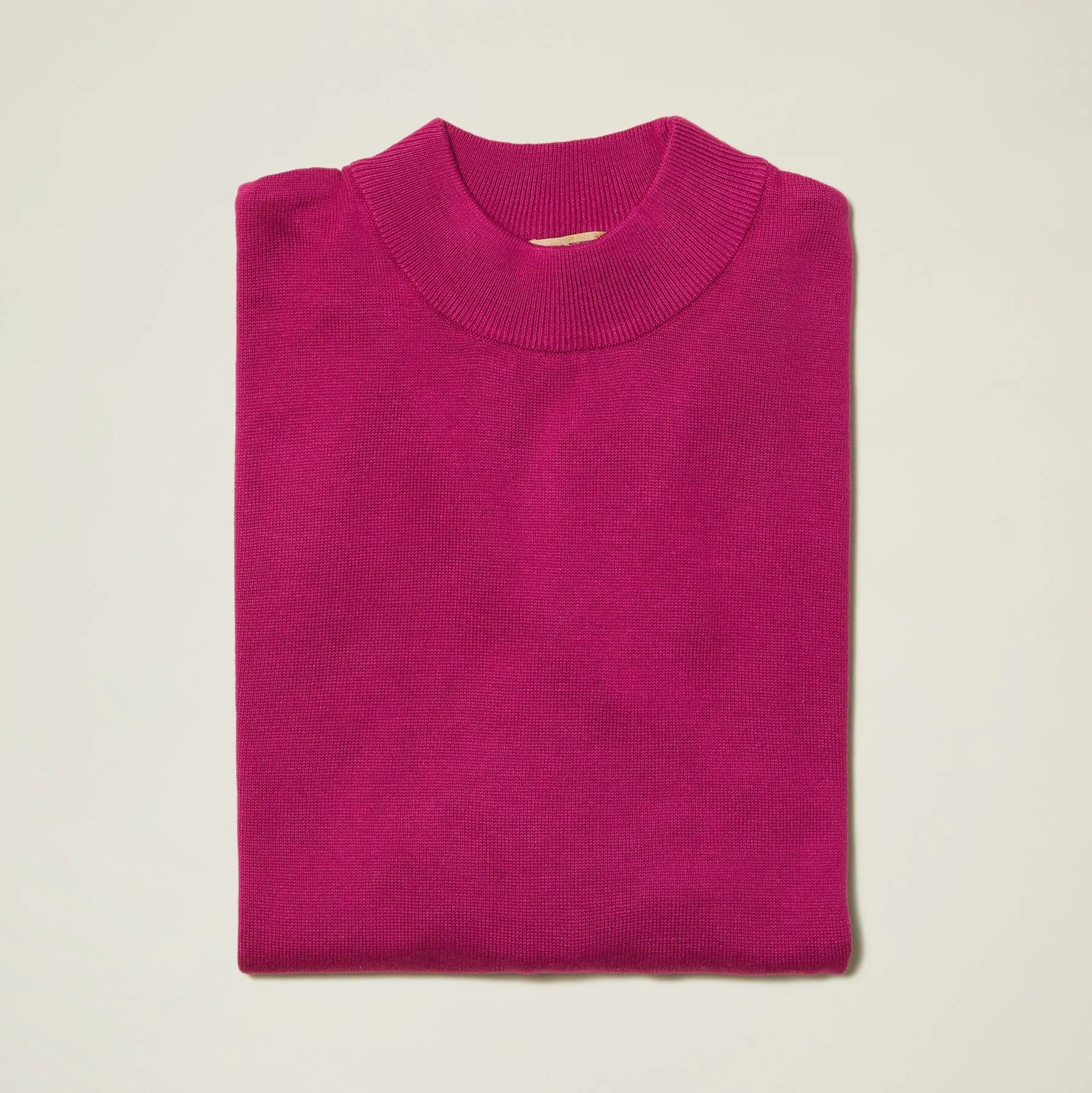 Inserch Cotton Blend Mock Neck Sweater Magenta 4308-00045